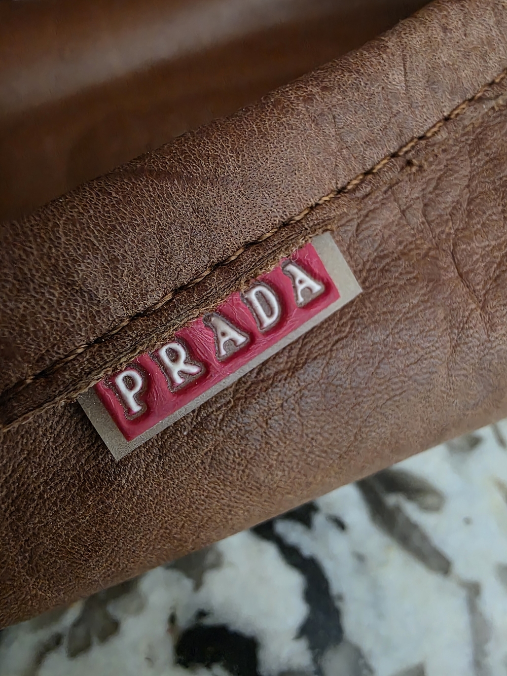 Prada Brown Leather Espadrille Loafers - Picture 2 of 6